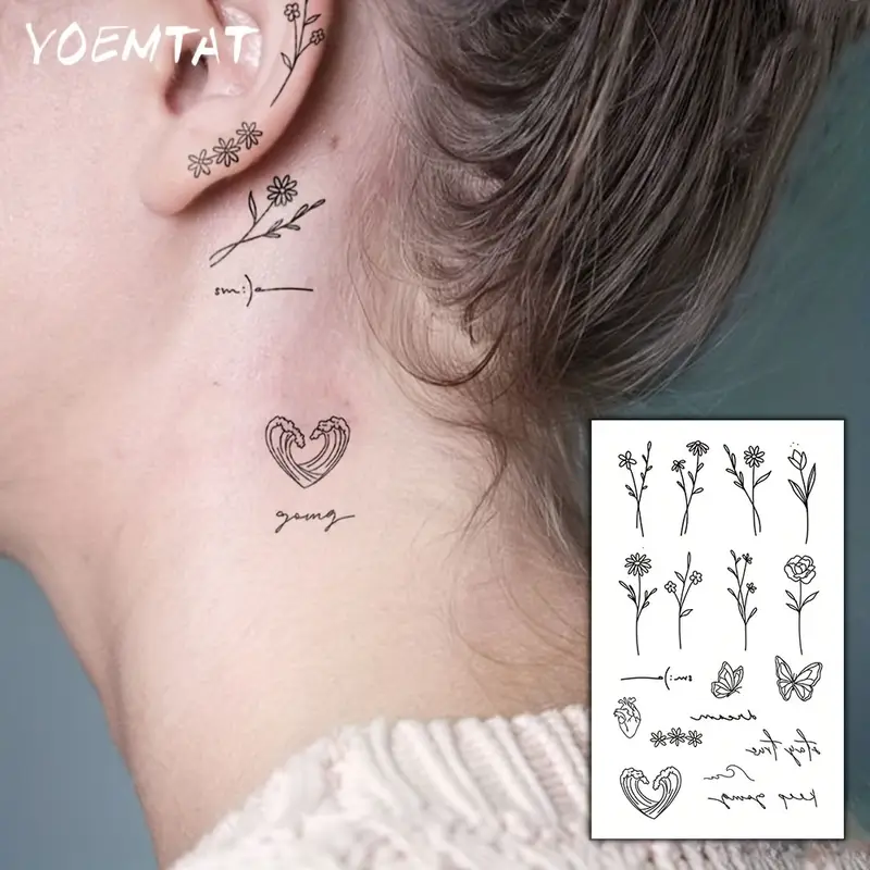 Laikina tatuiruotė "Gėlės"