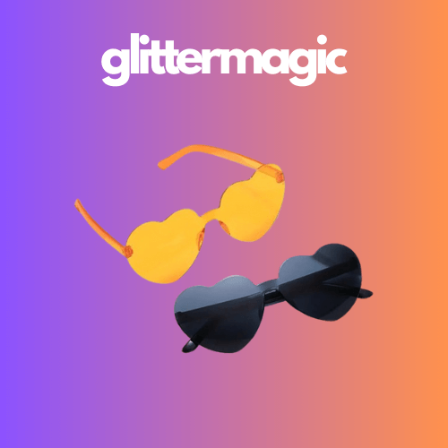 Dekoratyviniai spalvoti akiniai sirdeles